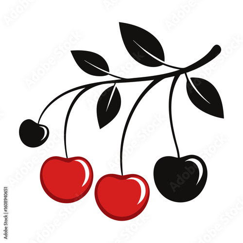 cherry with leaves