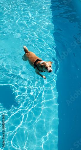 man swimming in pool