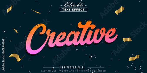 Creative text style, editable text effect.