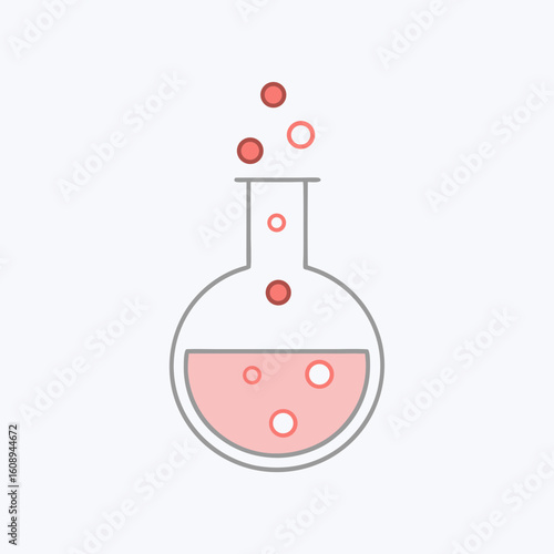 Minimalist Chemistry Flask Icon – Laboratory Science Line Art