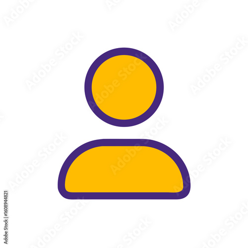 Free Download Minimalist User Avatar Icon – Flat Profile Symbol in Yellow and Purple - GFXLoad