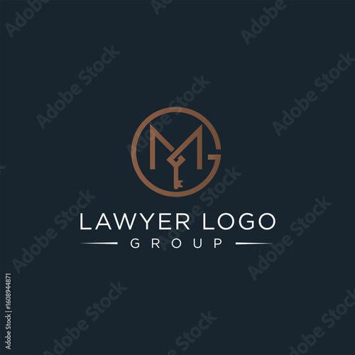 minimalist logo letter '' MG '', vector