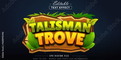 Talisman trove shiny text, editable text effect.