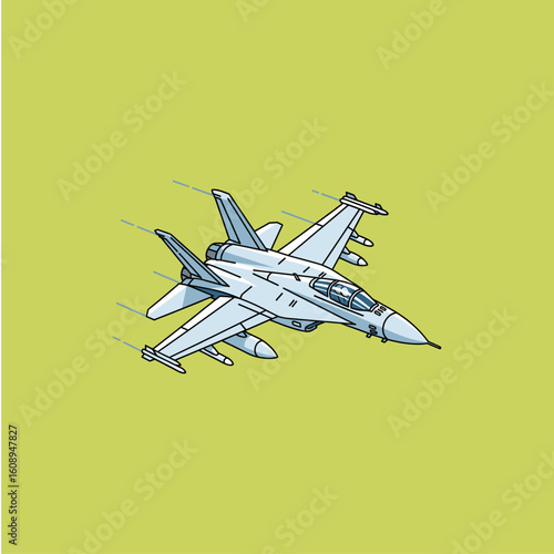 Fighter Jet icon logo flat vector design