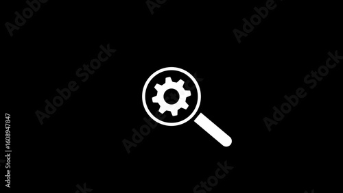 Wallpaper Mural Magnifying glass with gear optimization icon. search engine, searching concept logotype icon illustration background. Torontodigital.ca
