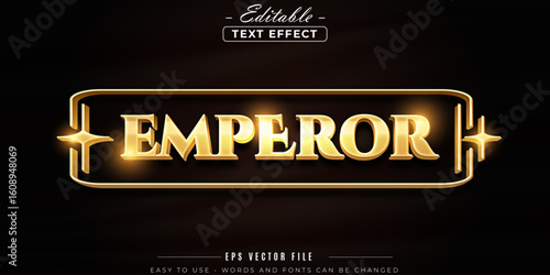 Emperor gold text, editable text effect.