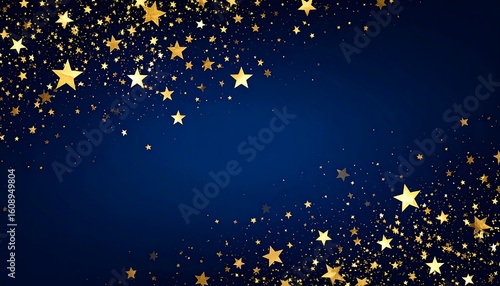 Gold stars on dark blue background