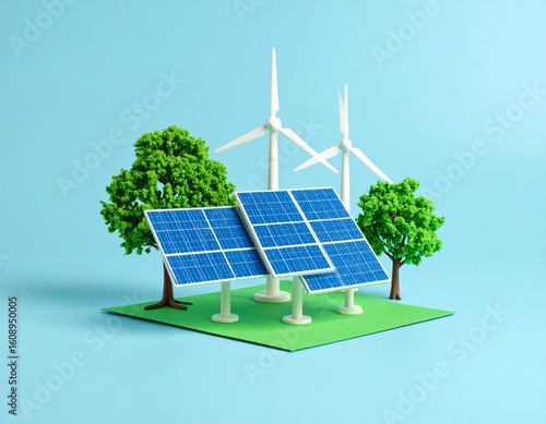 solar panels and wind turbines,güneş enerjisi ve rüzgar enerjisi olan arkaplan görüntü 