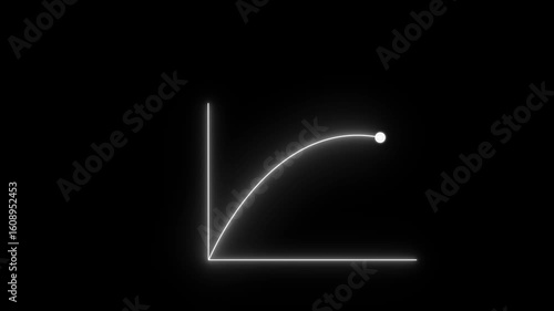 Wallpaper Mural Neon Business Graph Chart Icon Animation black background. Abstract neon line business graph animation. White neon business graph animation. Torontodigital.ca