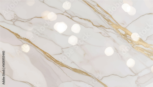 Elegant white marble with golden veins and soft light bokeh, perfect for luxury design, home decor, or high-end backgrounds.