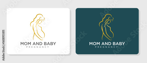 Pregnant logo design with unique concept, Premium Vector illustration