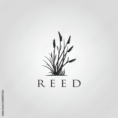 vintage reeds logo vector symbol illustration design, Black white
