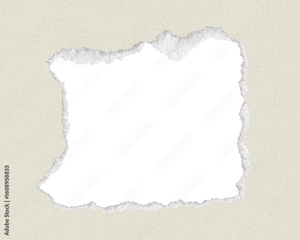 Obraz premium Torn Paper Edge Frame on Beige Background – Blank Space Template