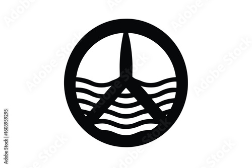 Layered Peace Sign Silhouette Colorful Vector Graphic