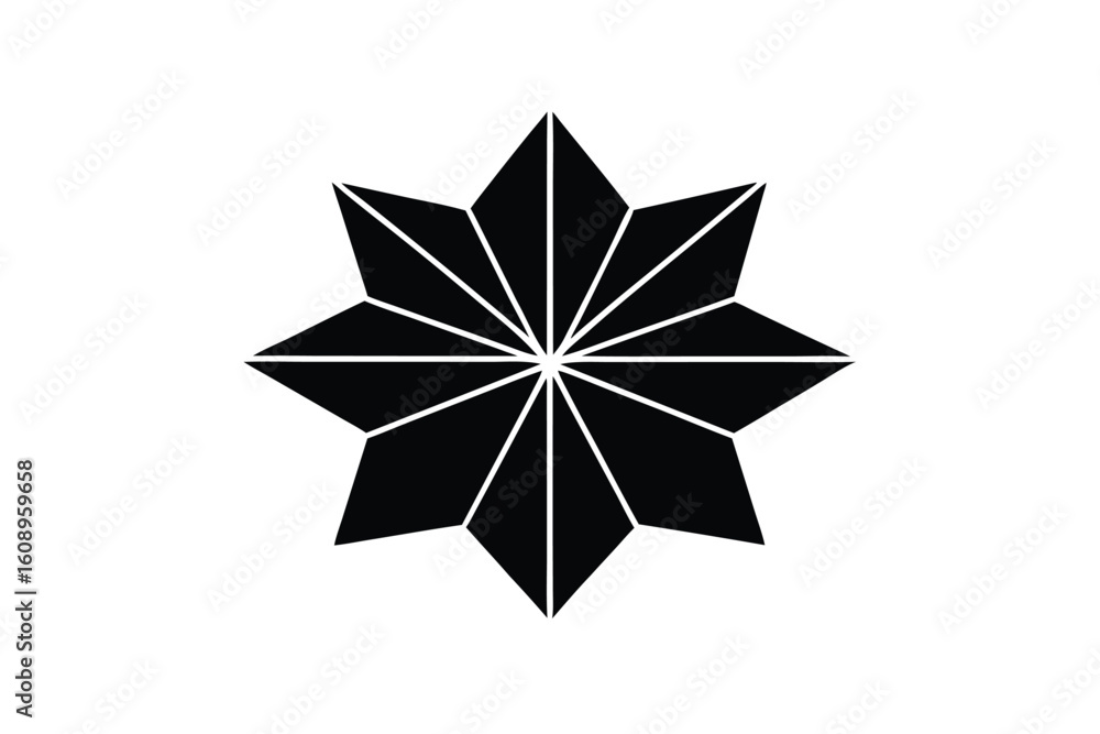 Obraz premium Origami Zinnia Flower Logo Folded Petals Icon Design