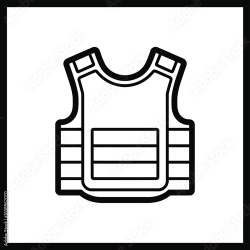 Stylized icon of a bulletproof vest or body armor