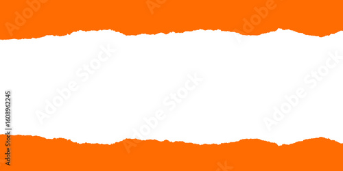 Photos Vibrant orange ripped paper frame