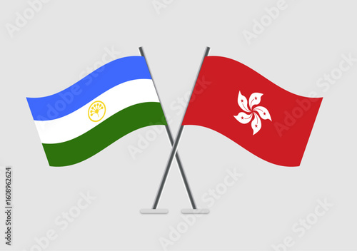 Bashkortostan and Honk Kong vector flags on clean vector stage