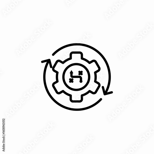 gear process strategy icon sign vector