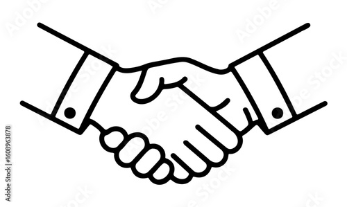Handshake Line Icon  Business Agreement & Partnership Vector
