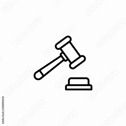 judge gavel court icon sign vector