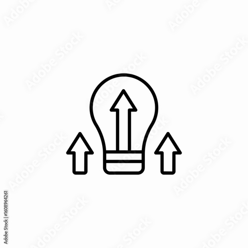lightbulb idea growth arrows icon sign vector