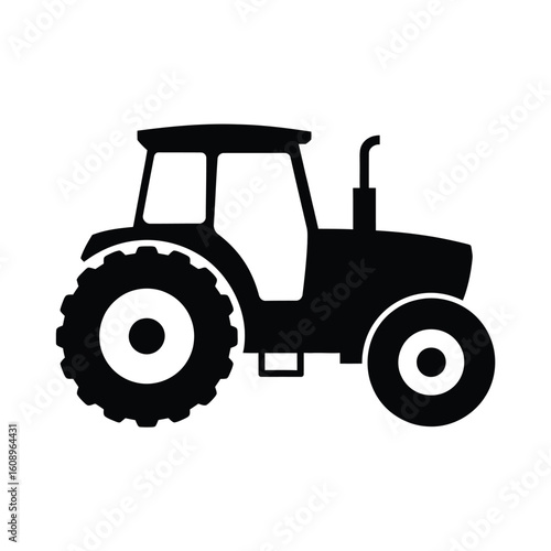 Simple silhouette icon of a farm tractor
