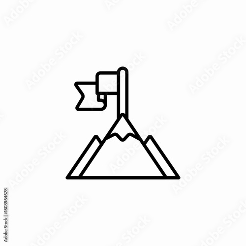 mountain flag goal achievement icon sign vector