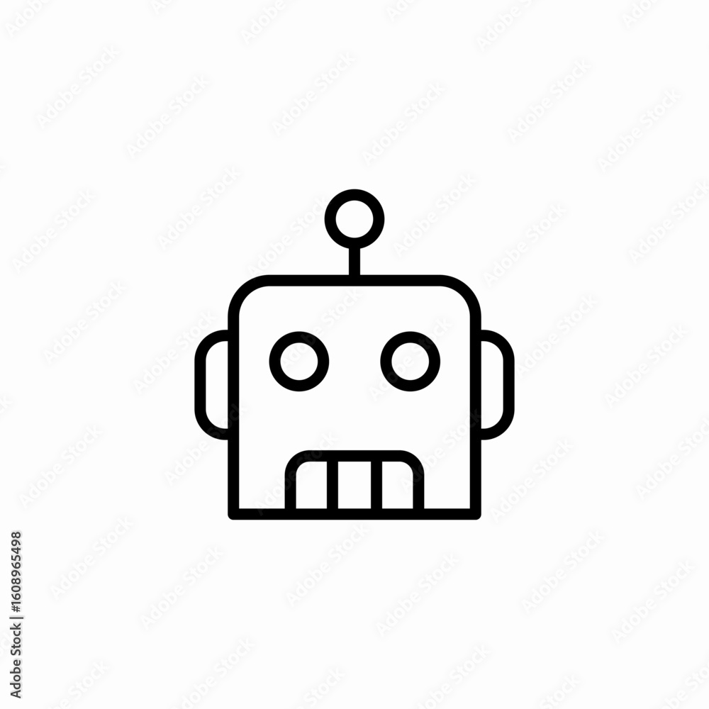 robot head ai icon sign vector robot head ai icon sign vector
