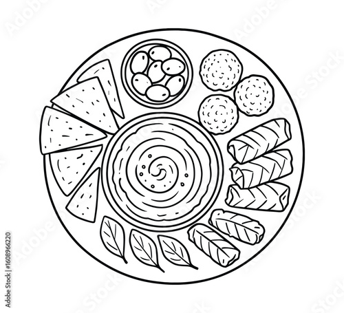 Delectable Snack Platter Illustration: A Culinary Medley of Tasty Treats and Savory Bites