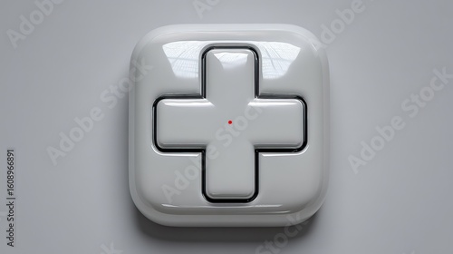 Sharp Focus Medical Cross Minimal Style Isolated White Health Icon