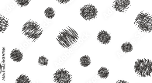 Hand-Drawn Scribble Dot Pattern on White Background