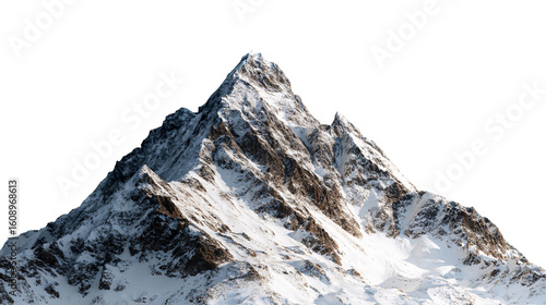 Majestic snowy mountain peak illustration