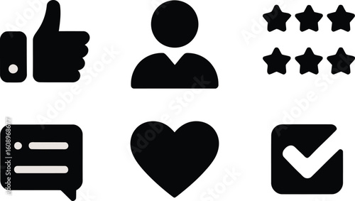 Set of vector thumbs up and down icons for social network user profile design