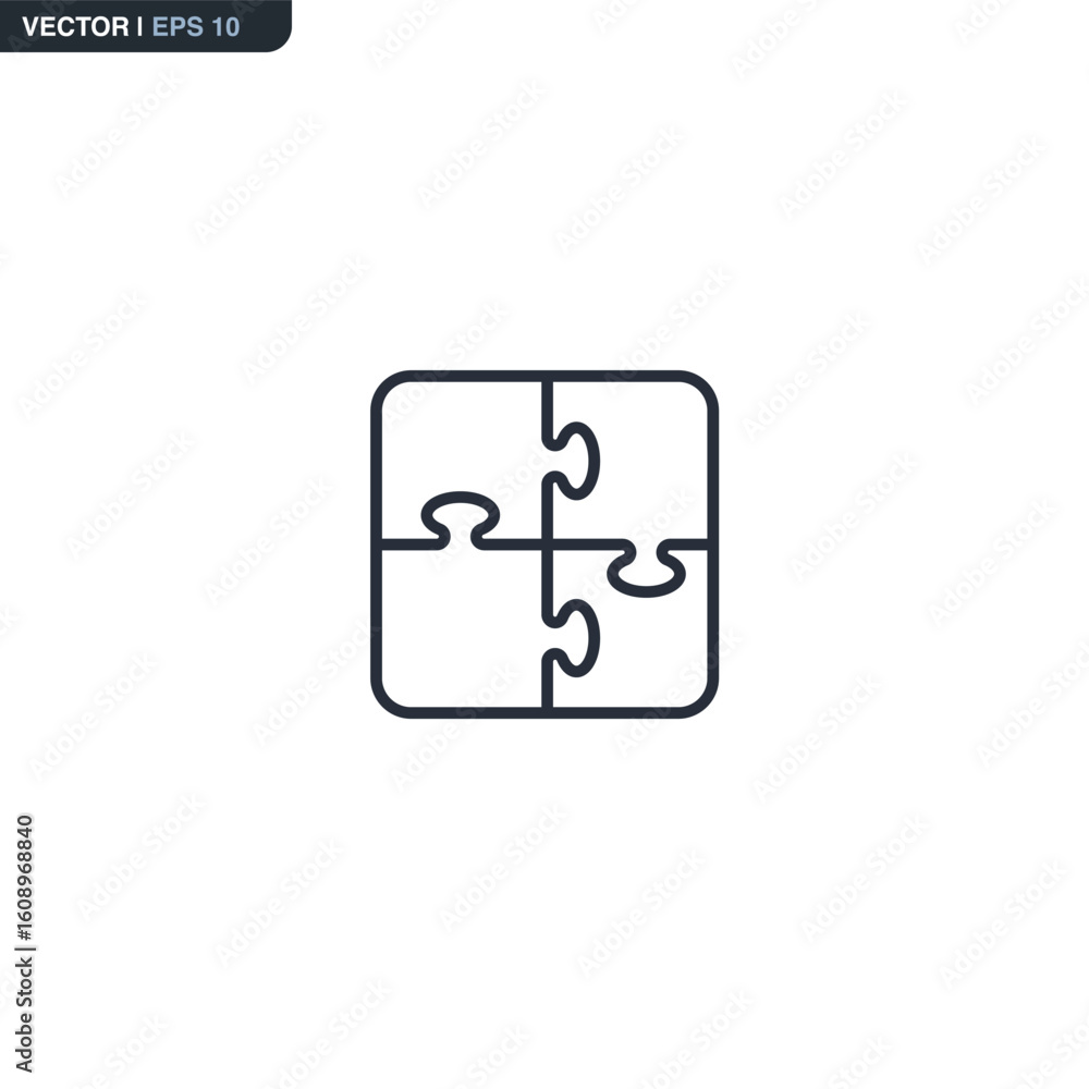Puzzle, linear style sign for mobile concept and web design Puzzle, linear style sign for mobile concept and web design