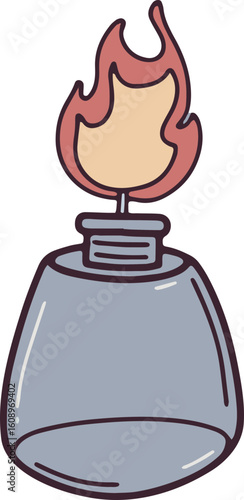 laboratory tube with fire illustration vector