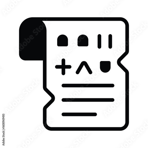 Handy glyph style icon of old historic scroll