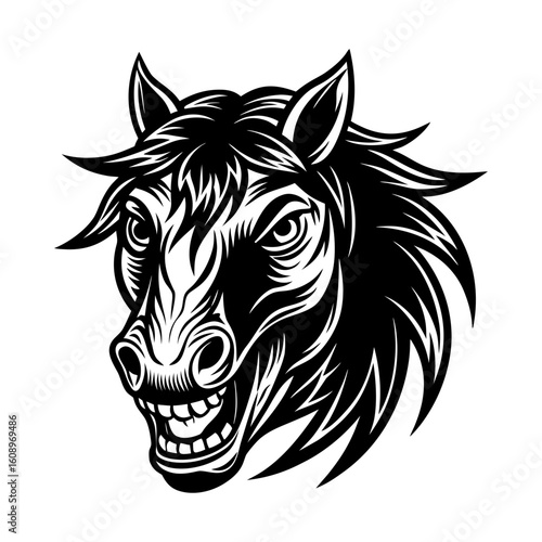 Wallpaper Mural Wild animal horse head vector illustration design for tattoo or symbol Torontodigital.ca