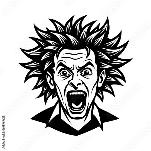 angry face of a man illustration vector