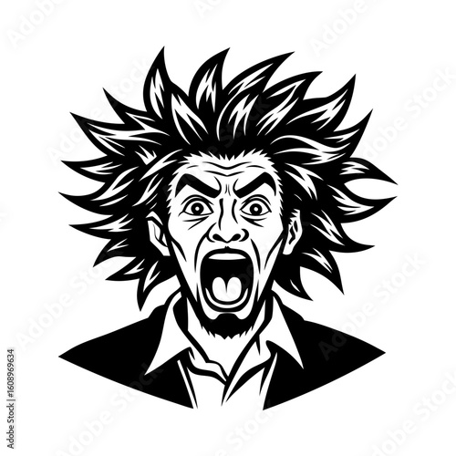 angry face of a man illustration vector