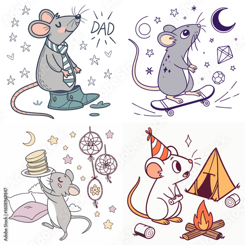 High-Quality Rats Illustrations in Various Styles – SVG Bundle