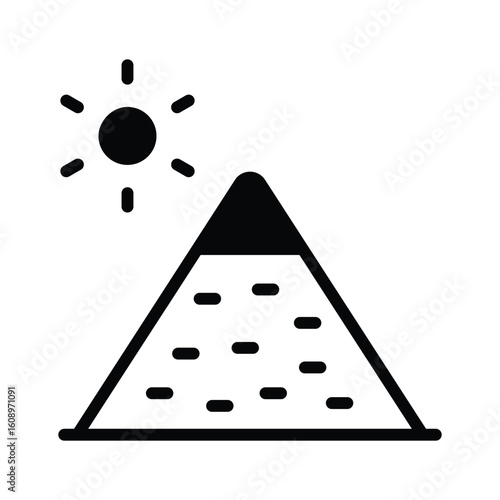 Sleek glyph icon of ancient pyramid structure