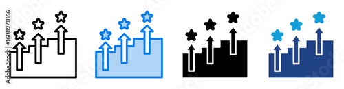 Competitive Advantage icon set multiple style collection