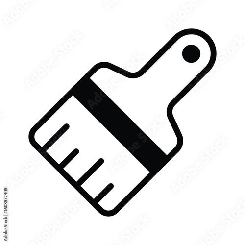 Sleek glyph icon of fine excavation brush tool