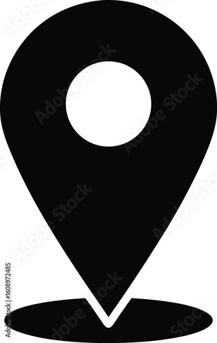  Black Location Map Pin Icon Vector Illustration