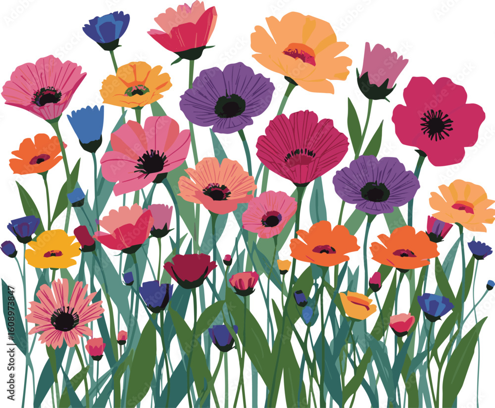 Fototapeta premium Flower silhouette vector illustration