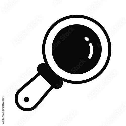 Modern glyph style icon of zooming magnifier lens