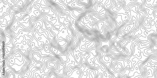 Abstract discovery topographic map banner texture background, dense lines  background of the topographic map, geographic mountain relief Minimal seamless area vector topo paper lines topographic.