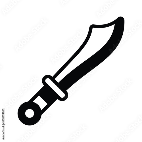 Sleek glyph style icon of medieval excavation sword