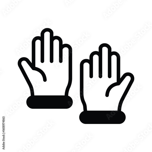 Easy to use glyph style icon of protective gloves